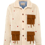 MOCHA - Embroidered sherpa jacket