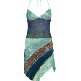 NERA - Asymmetric patchwork mini dress