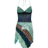 NERA - Asymmetric patchwork mini dress