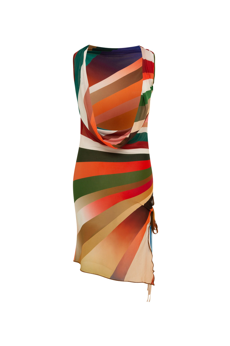 NISHA - Sun-ray printed side-slit detailed dress