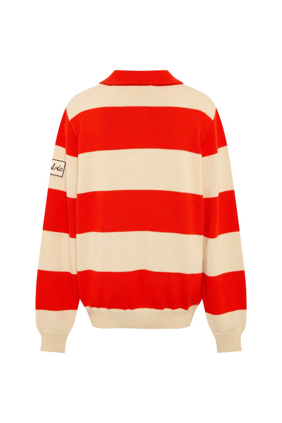 OLE -Logo-appliqué striped polo sweater
