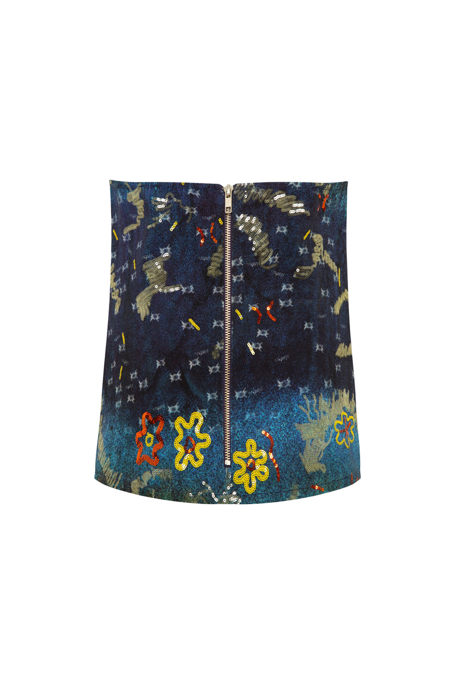 PARI - Floral printed sequin embellished strapless top