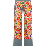 PATCH - Floral layered denim pants