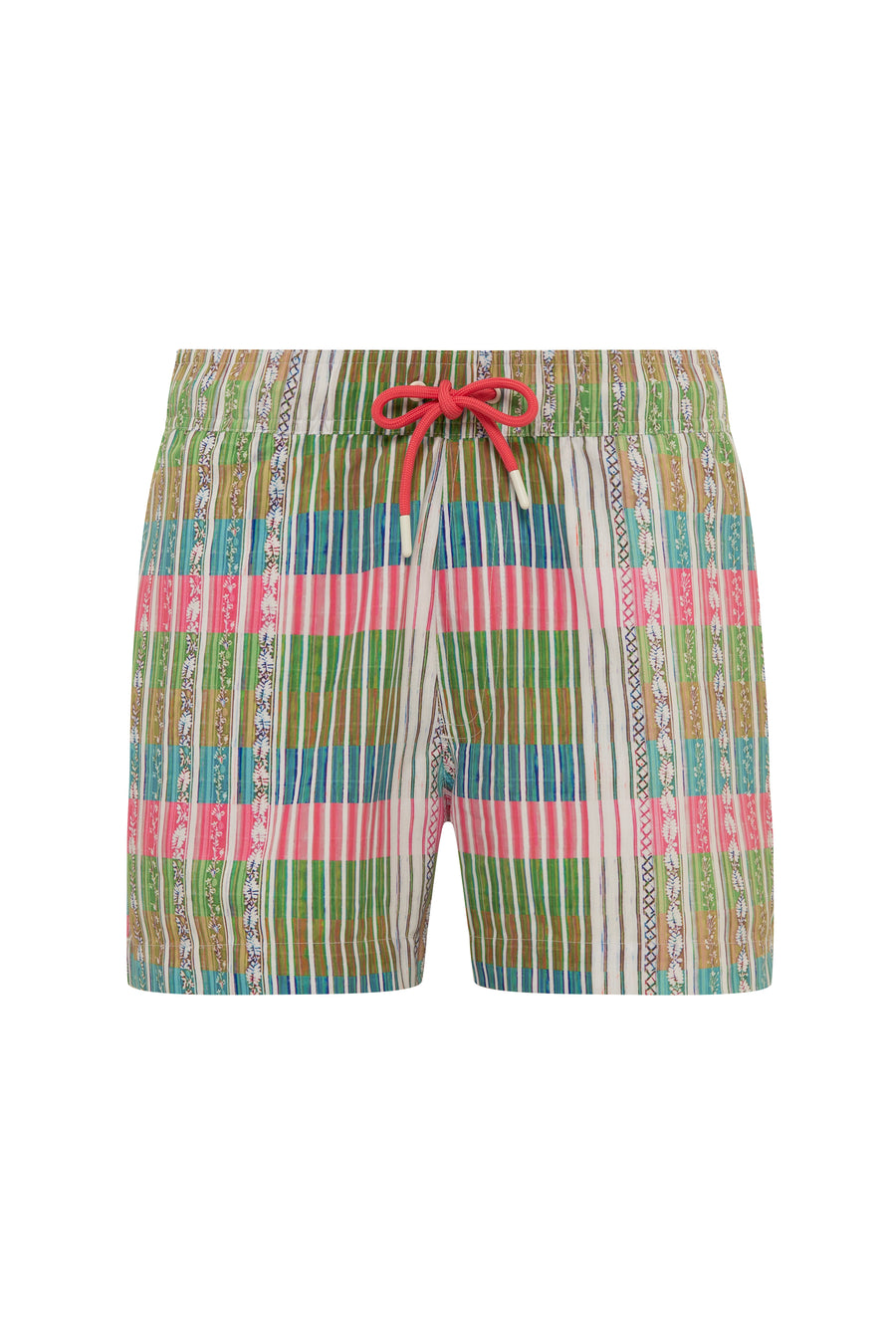 RAY - Regular-fit mid-length printed drawstring swim shorts