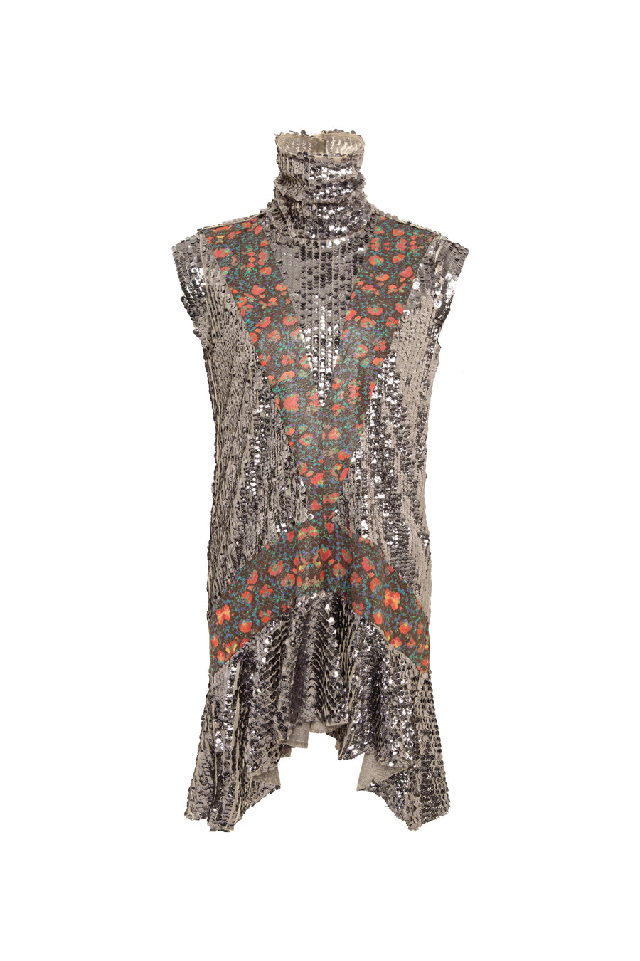 SABRINA - Ruffle detailed sequined mini dress