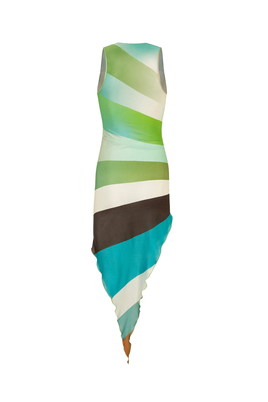 SELI - Sun-ray printed ruched asymmetric dress