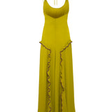 VIOLA - Flowy maxi dress with frills