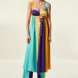 SOFIE - Raw edge detailed color-block dress