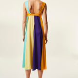 SOFIE - Raw edge detailed color-block dress