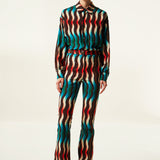 SENIA - Wave printed loose shirt