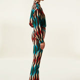 SENIA - Wave printed loose shirt