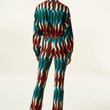 SENIA - Wave printed loose shirt