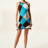 ZANE - Diamond patterned knit mini dress