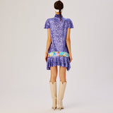 SABRINA - Turtle neck sequin mini-dress