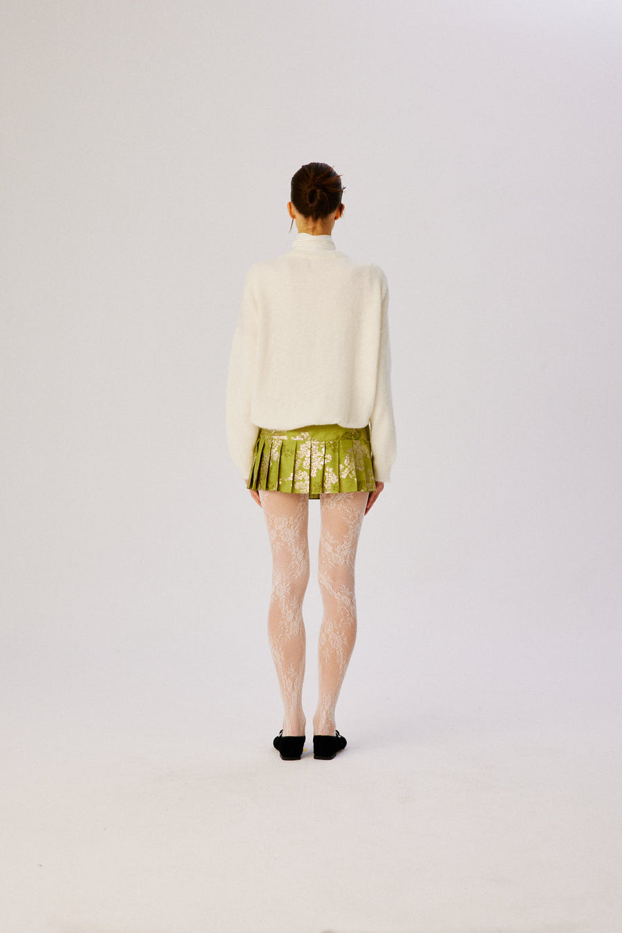 ZENIA - Pleated jacquard mini skirt