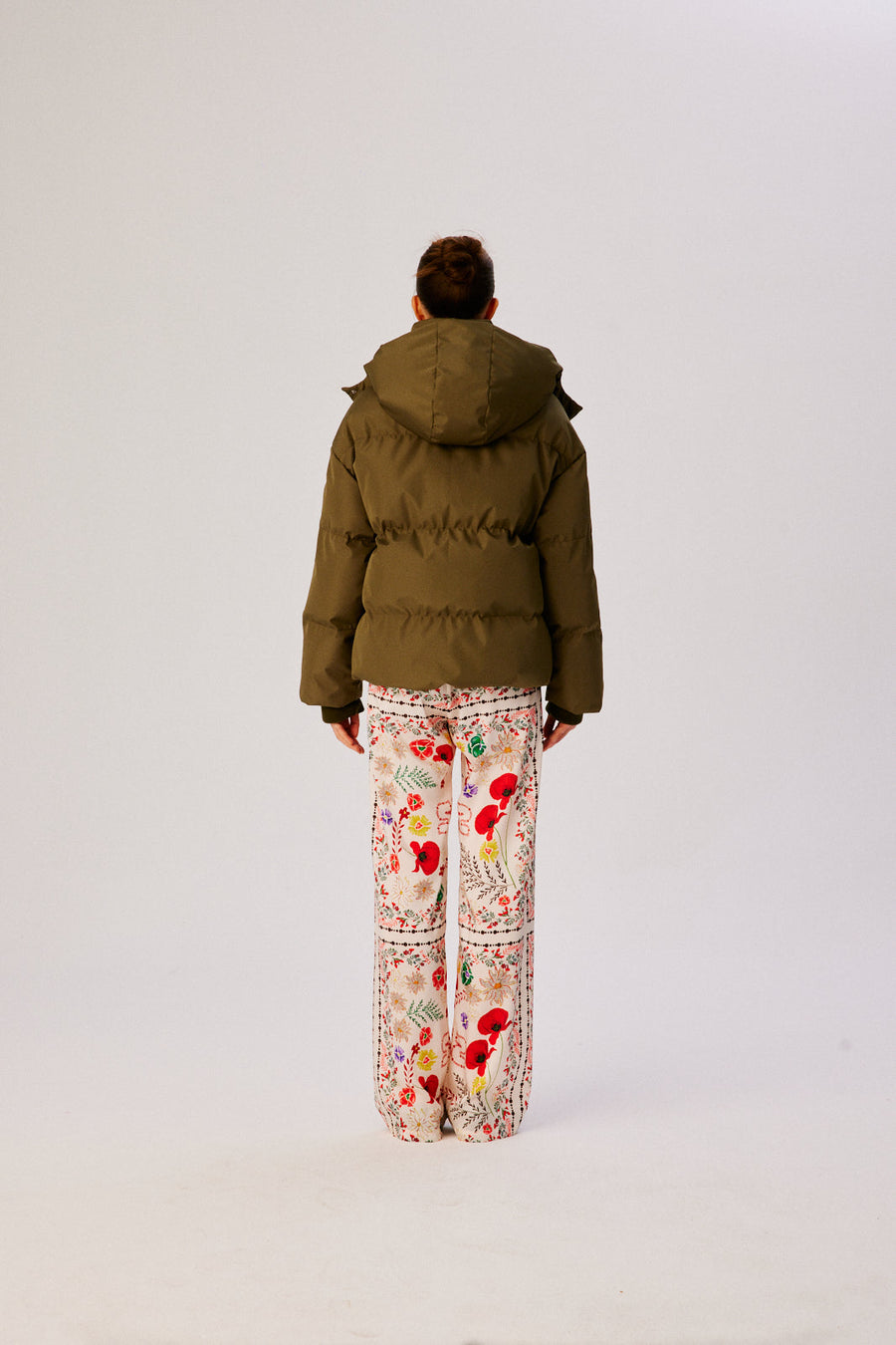 SITA - Tie detailed hooded puffer jacket