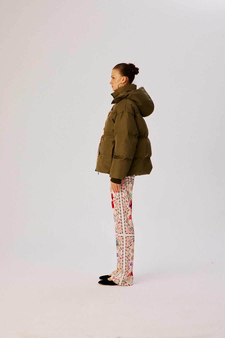 SITA - Tie detailed hooded puffer jacket