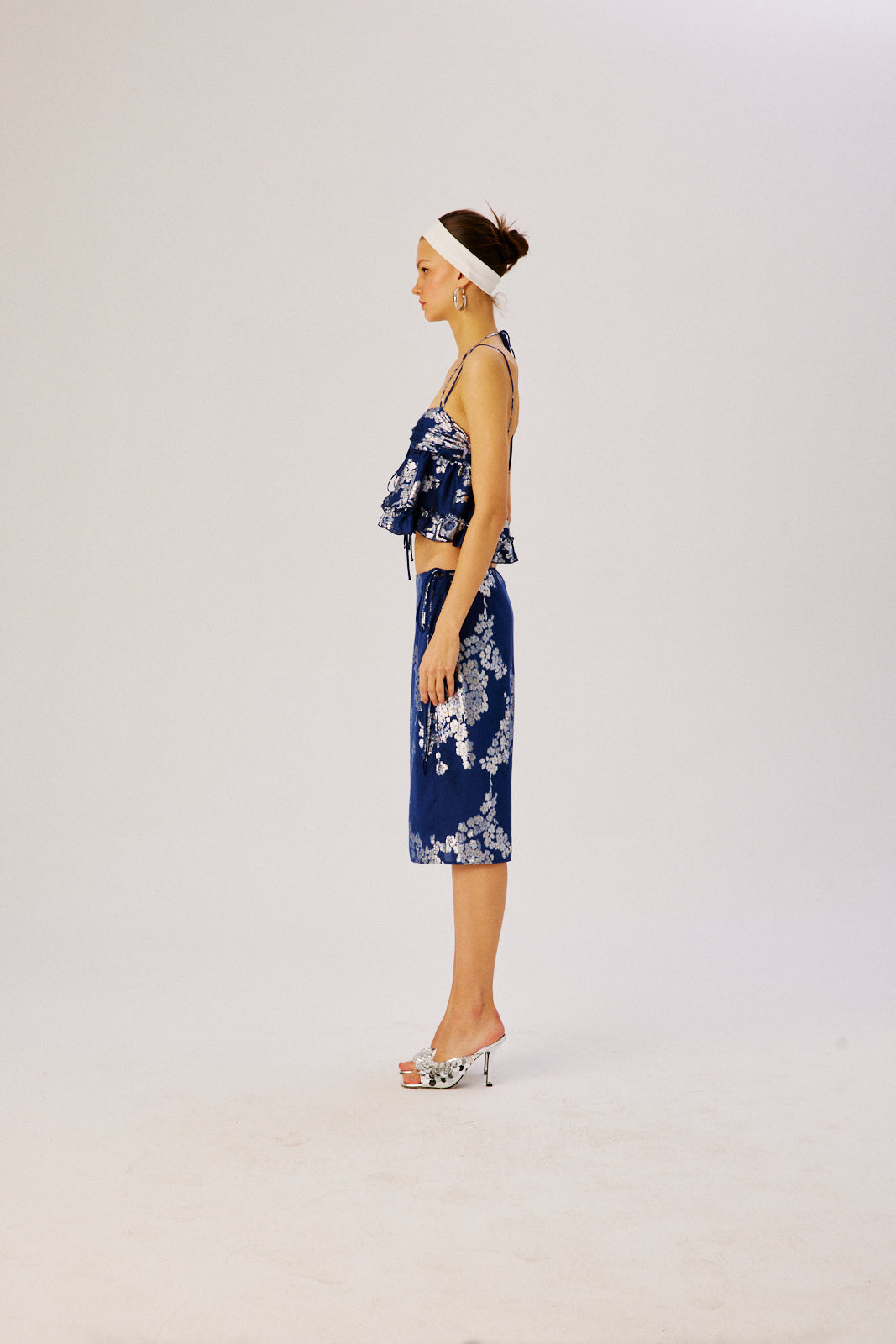 HARLIN - Front-tie detail jacquard top