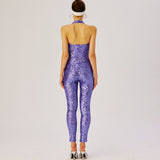 NETI - Sequin halter neck jumpsuit