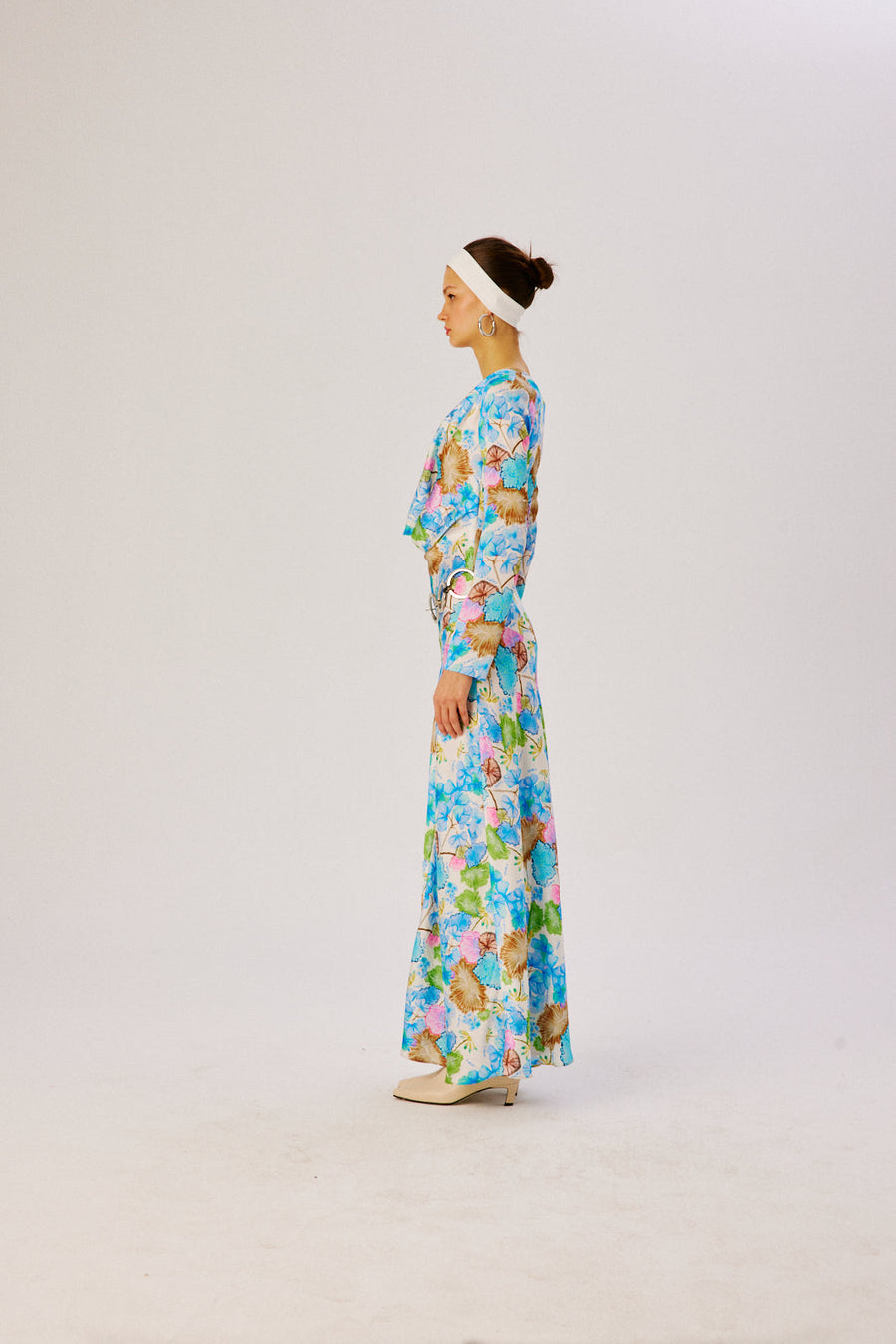 SENTY - Floral printed cowl neck maxi dress