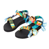 LILLY - Trekky kaleidoscope print trimmed sandals