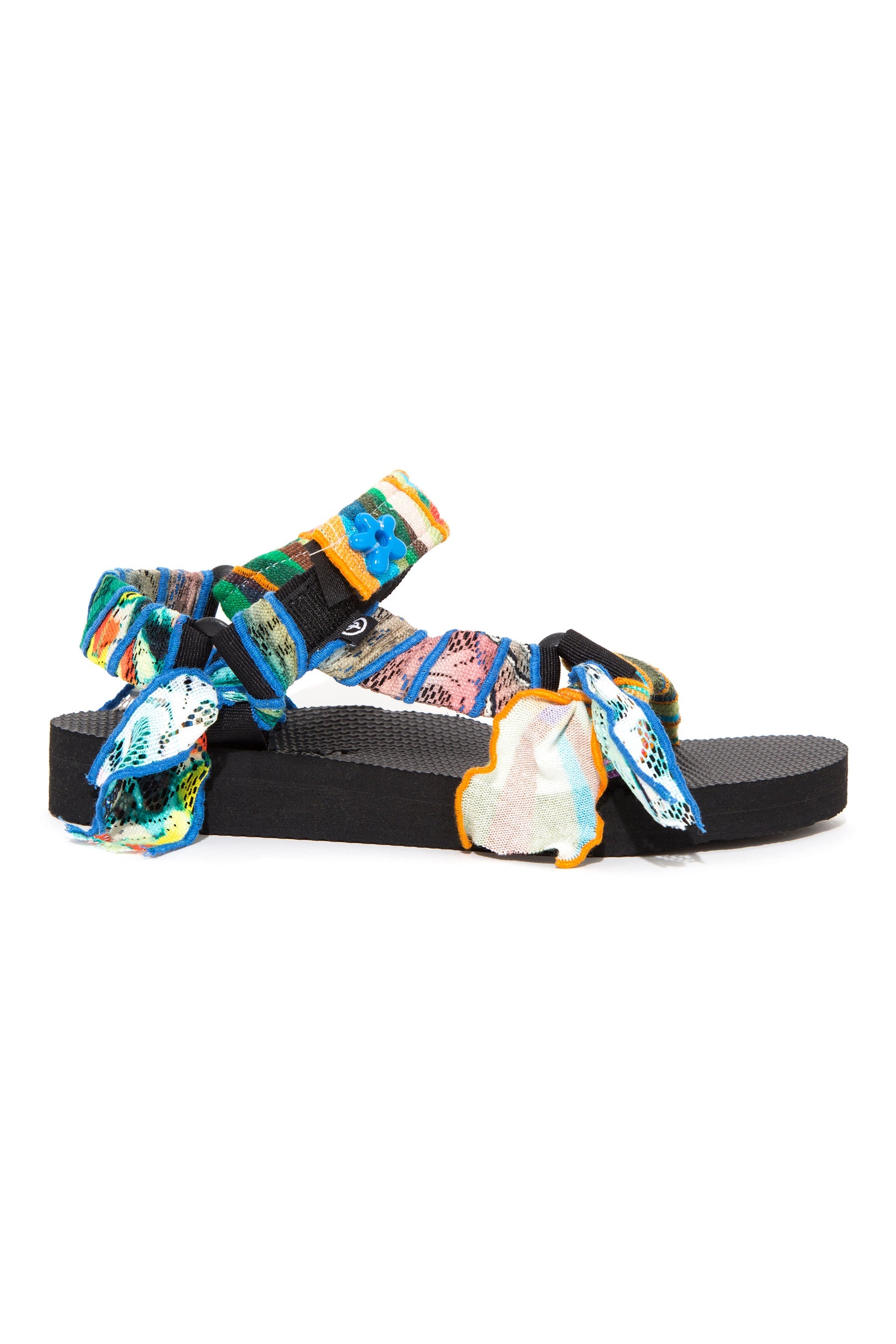 LILLY - Trekky kaleidoscope print trimmed sandals