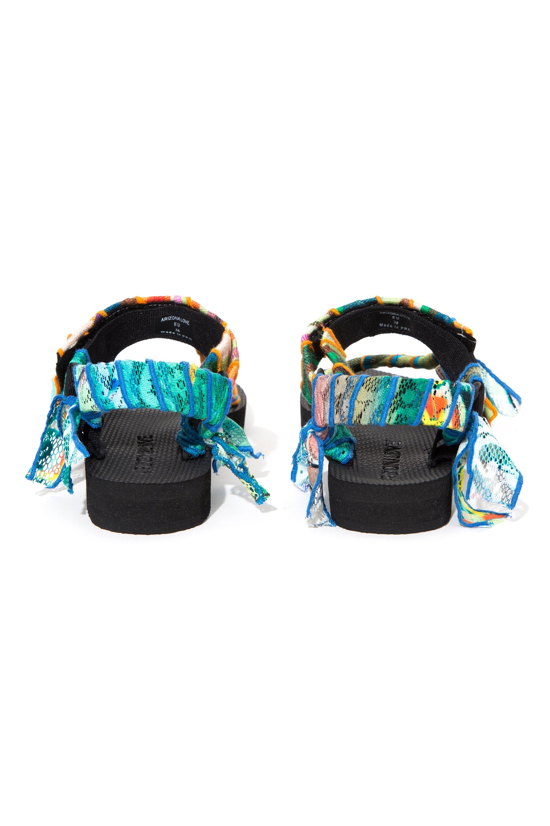 LILLY - Trekky kaleidoscope print trimmed sandals