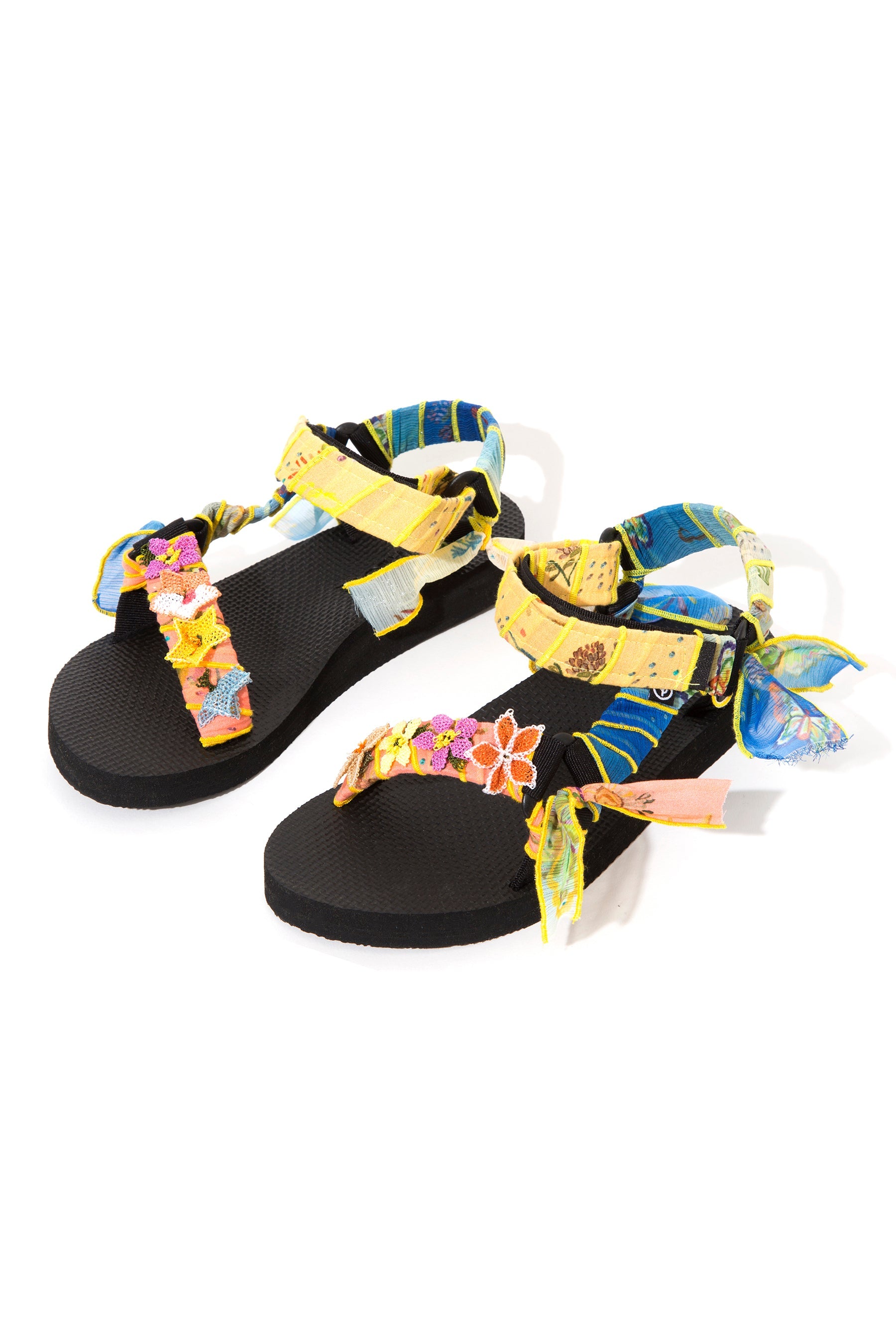 ALICE - Trekky flower - embellished chiffon trimmed sandals