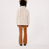 MOCHA - Embroidered sherpa jacket