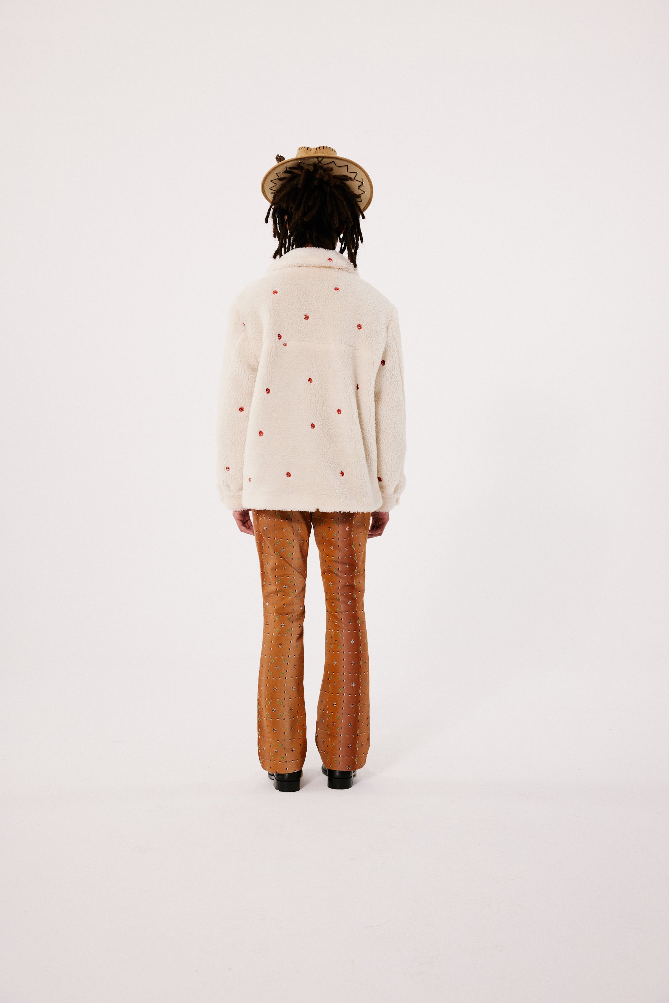 MOCHA - Embroidered sherpa jacket