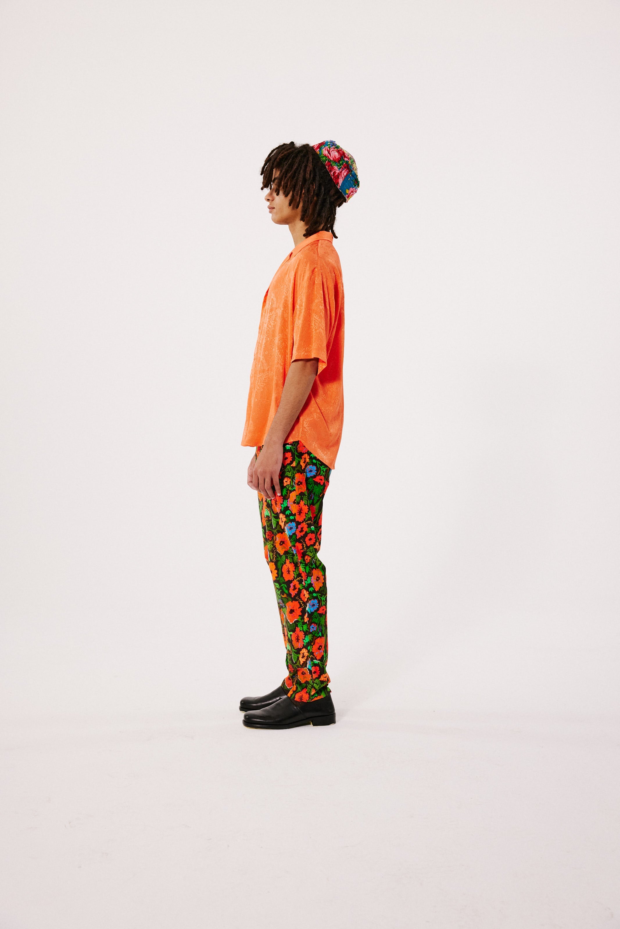 COLTON - Resort collar short sleeve jacquard shirt