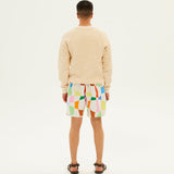 MILO - Distorted check printed swim shorts