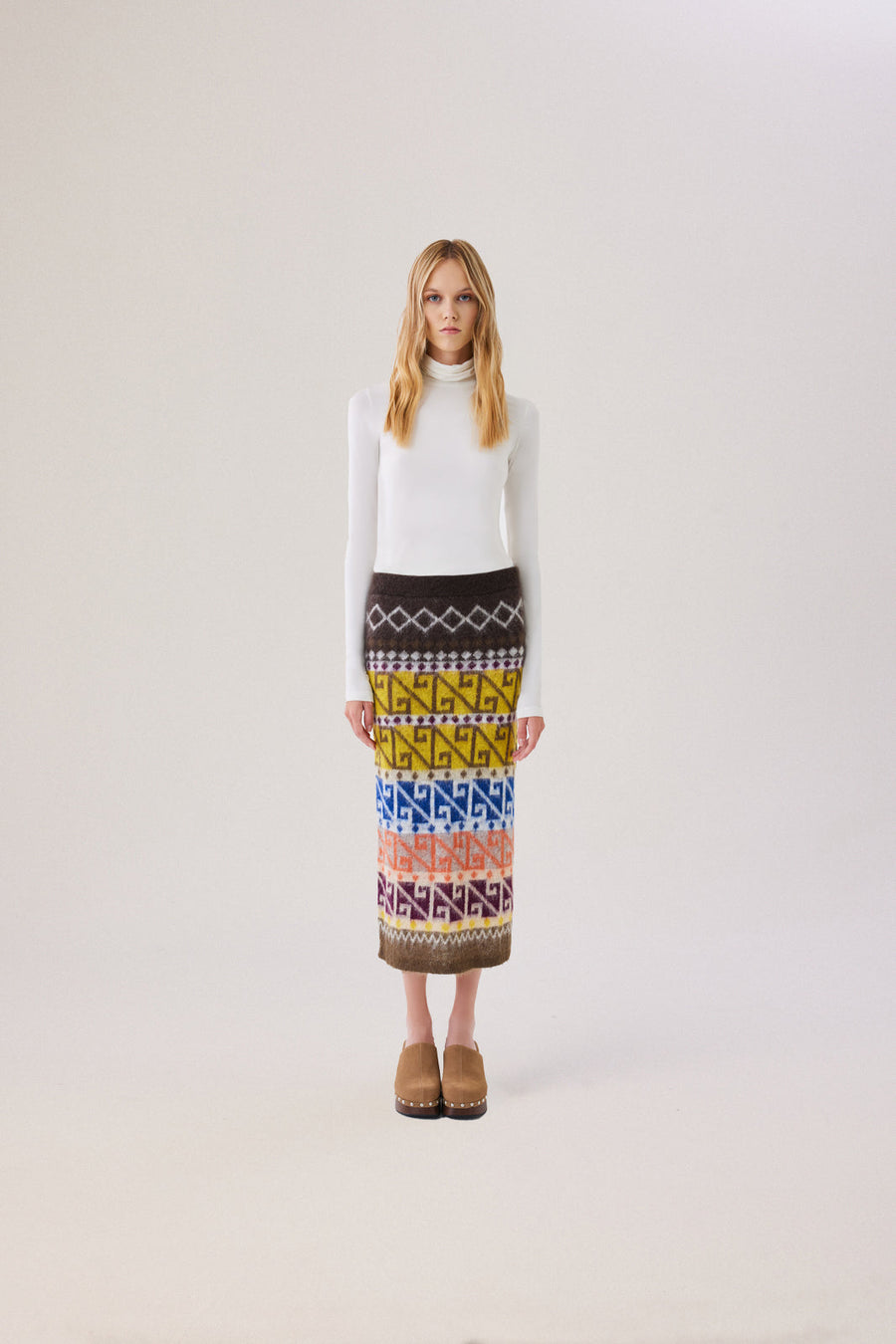 ESTA - Striped knit pencil skirt