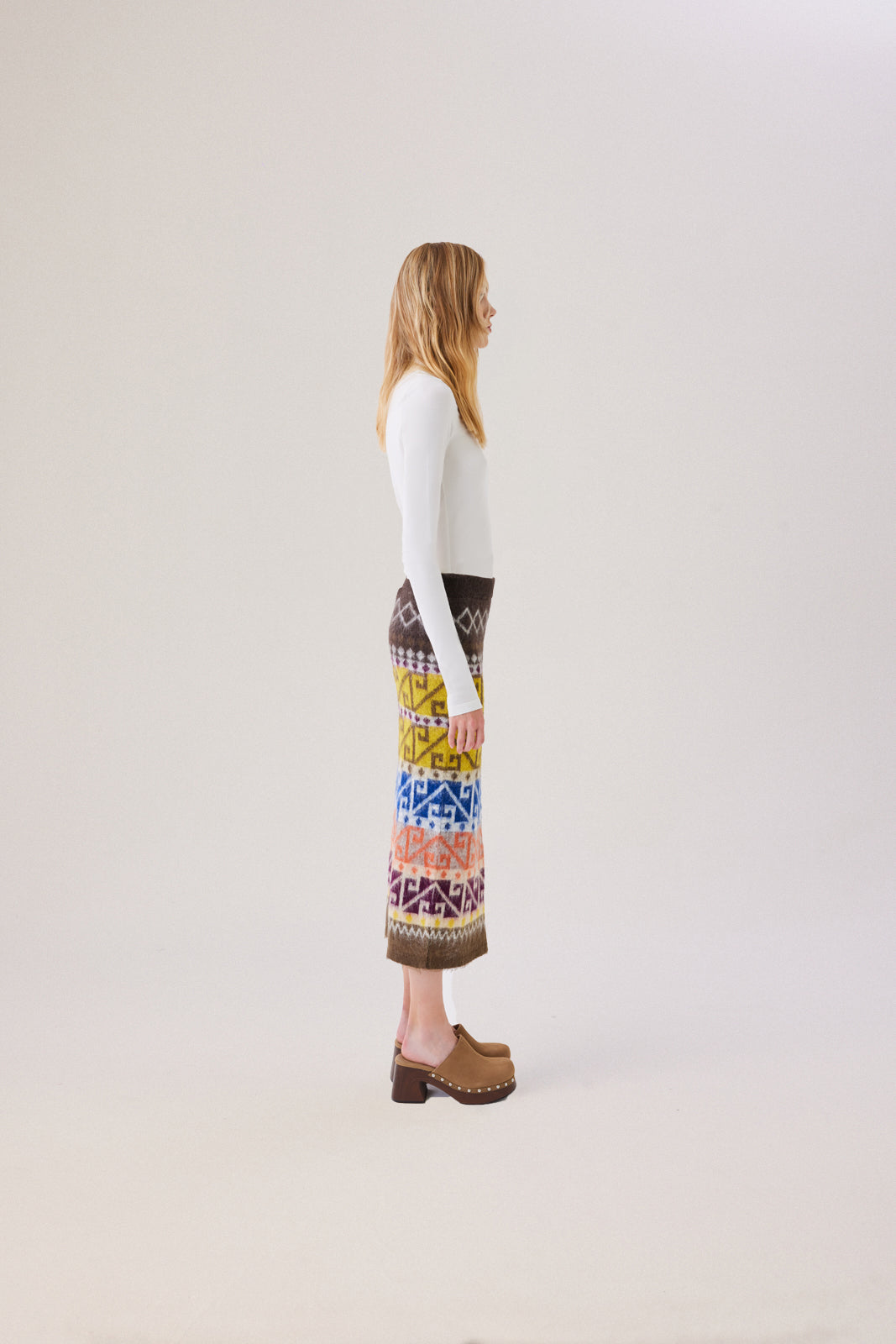 ESTA - Striped knit pencil skirt