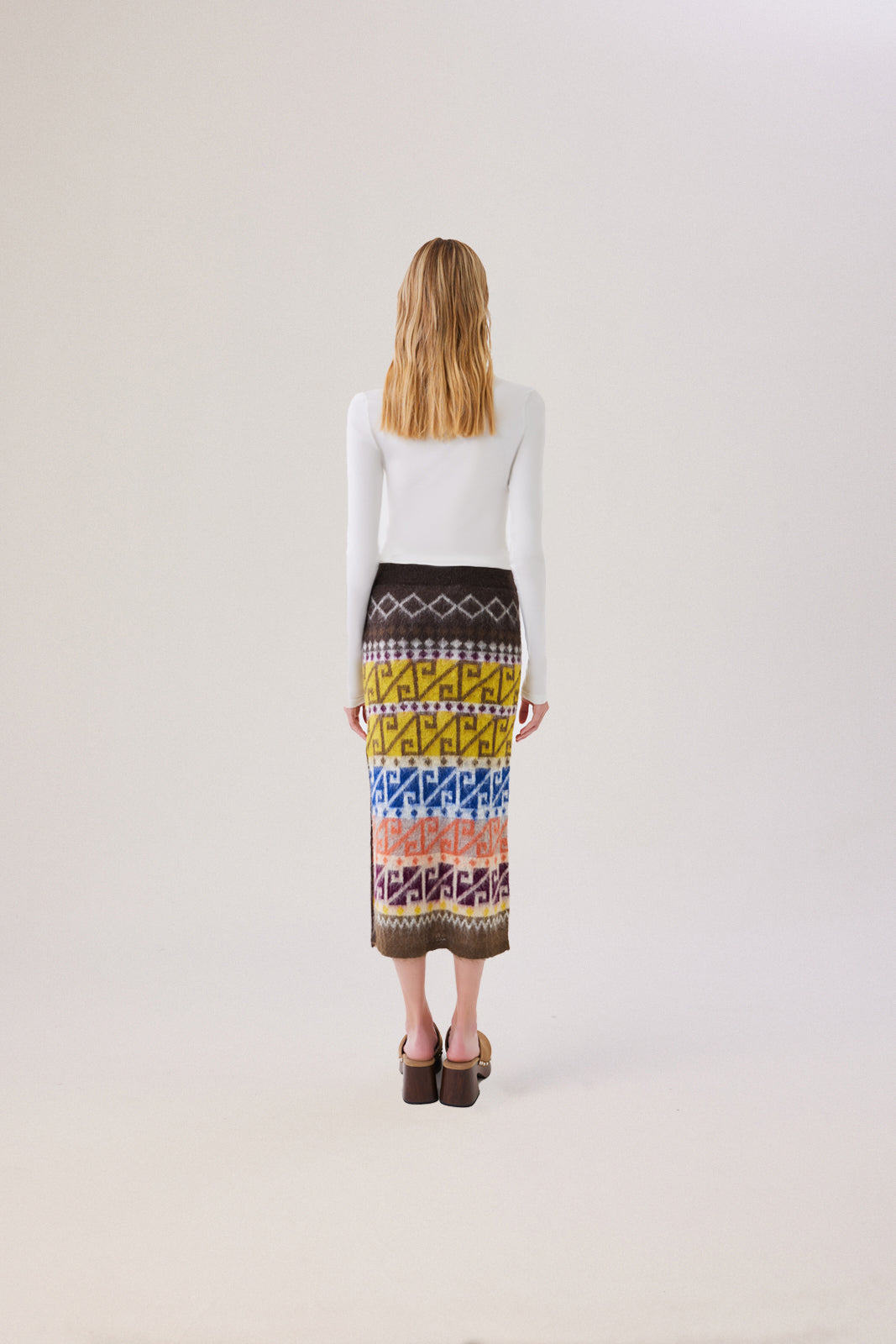 ESTA - Striped knit pencil skirt