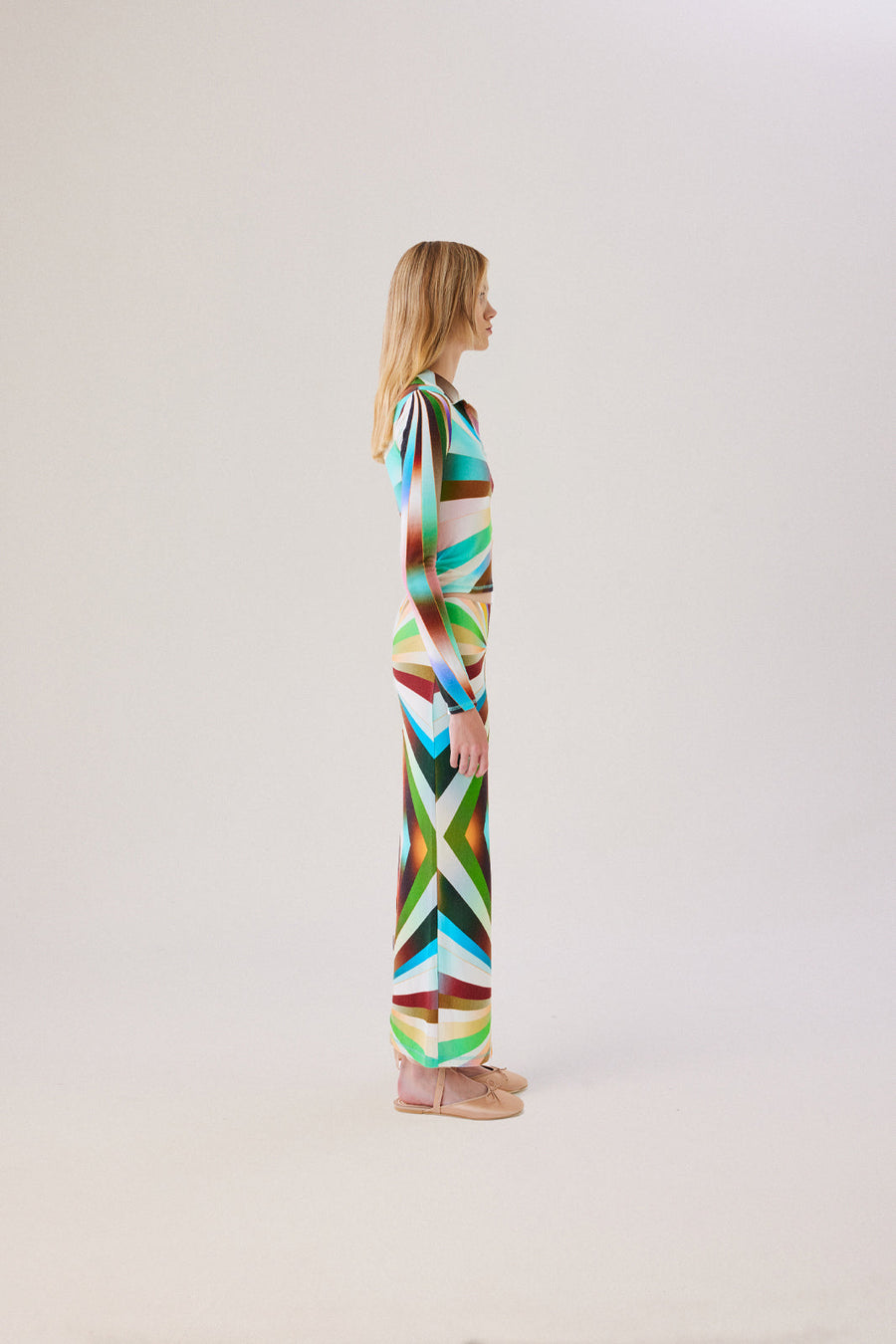 LILT - Sun-ray printed knit skirt
