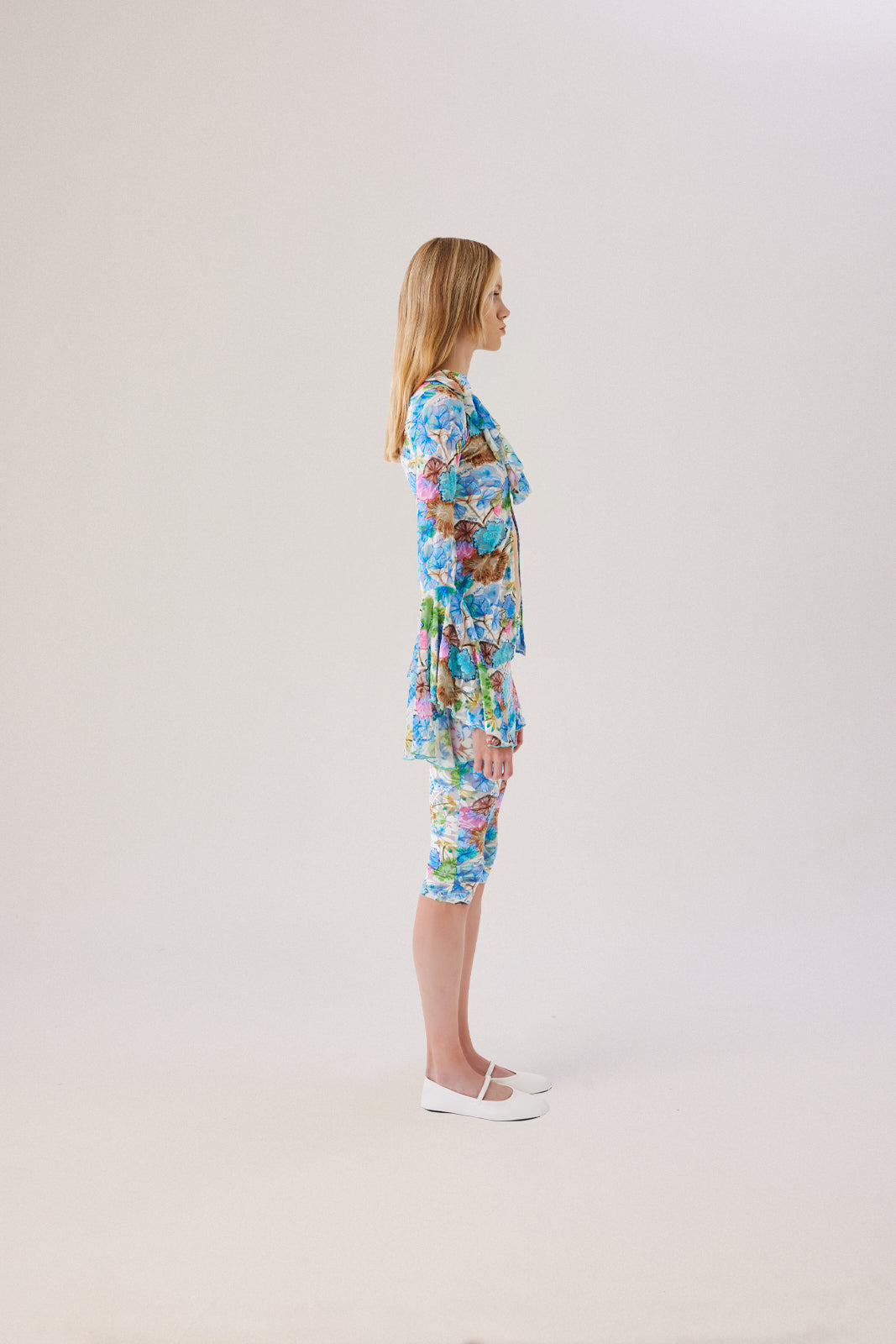 HAILEY - Fluted sleeve blouse with ruffle details