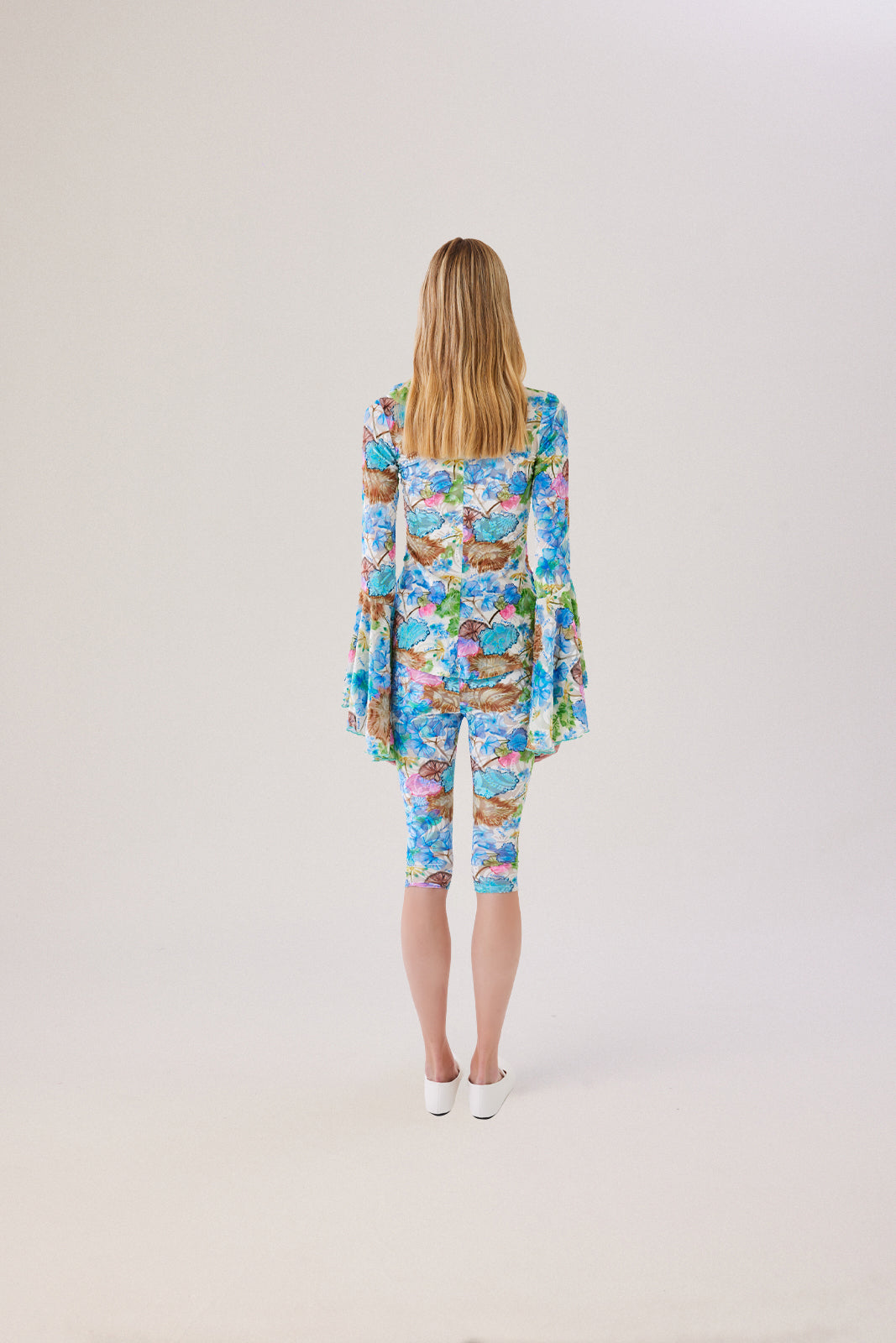 HAILEY - Fluted sleeve blouse with ruffle details