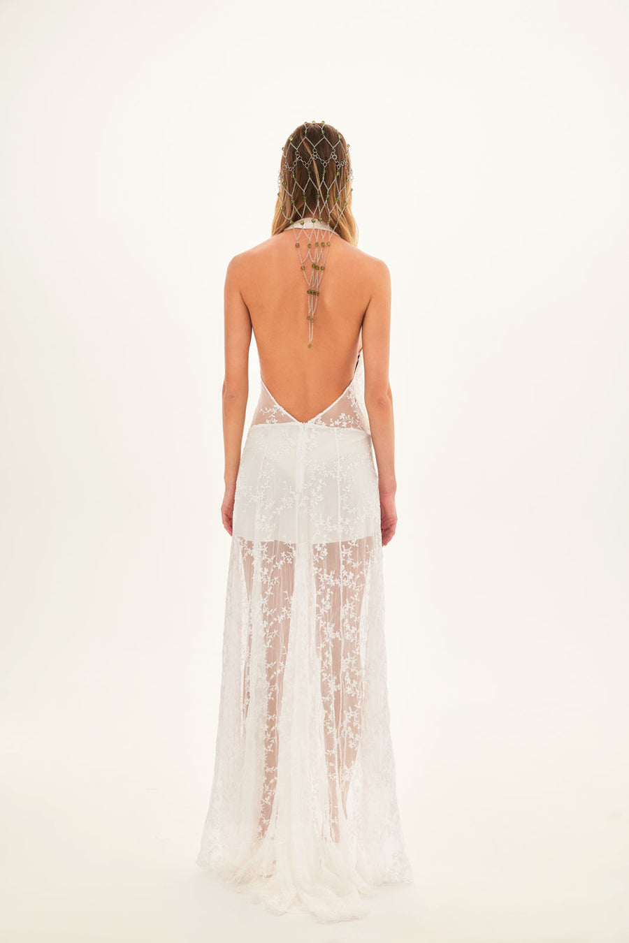 DERIN - Embroidered lace maxi dress