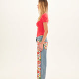 PATCH - Floral layered denim pants
