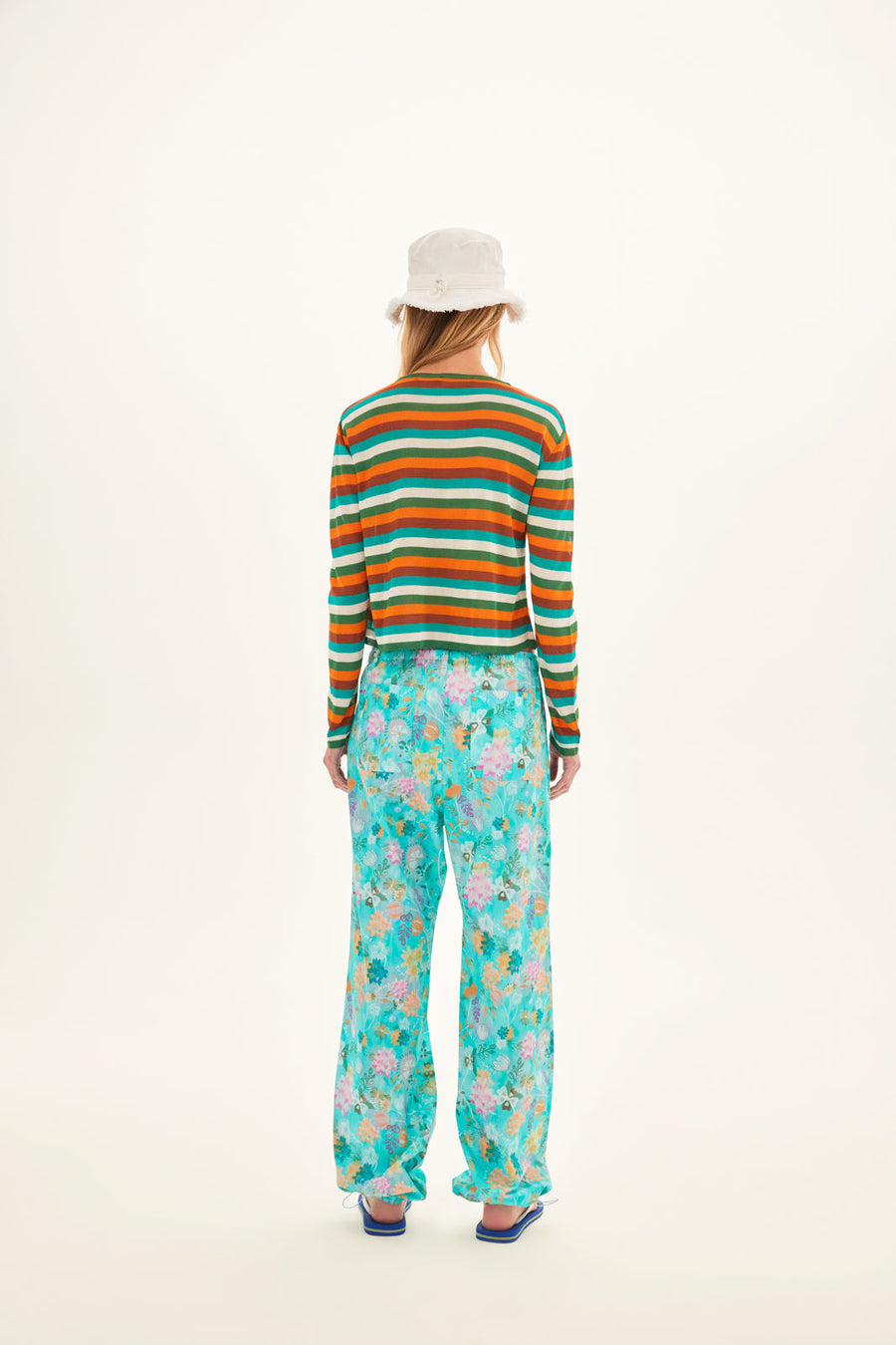 TEX - Sunset striped long sleeve knit top