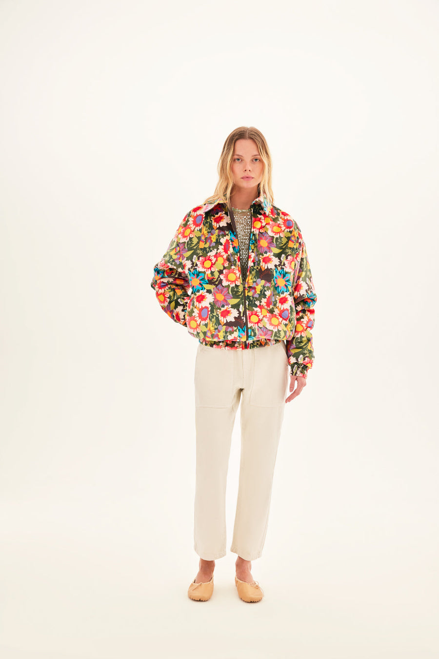 RES -  Quilted floral velvet jacket