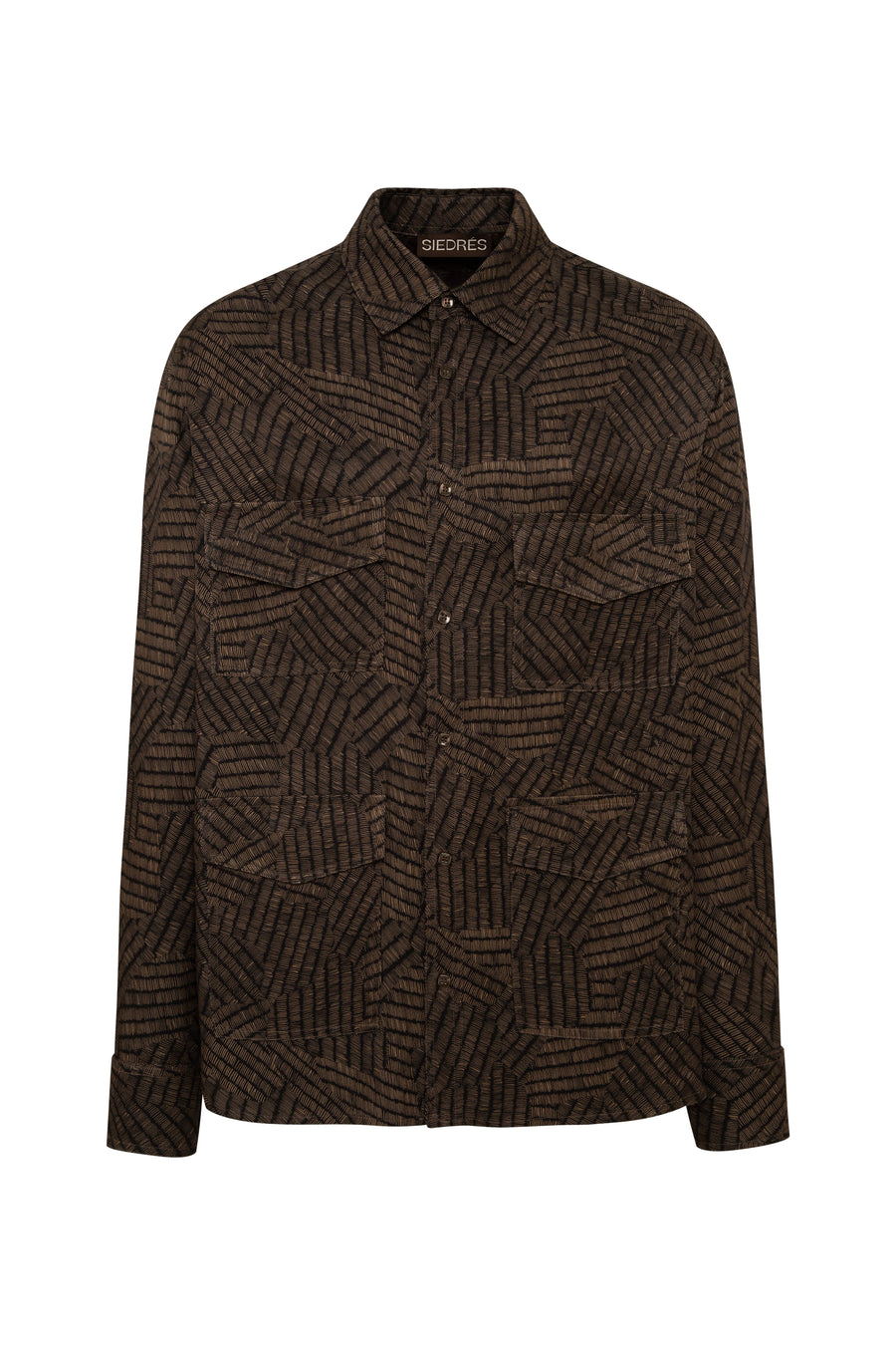THOMAS - Long sleeve printed shirt with patch pockets