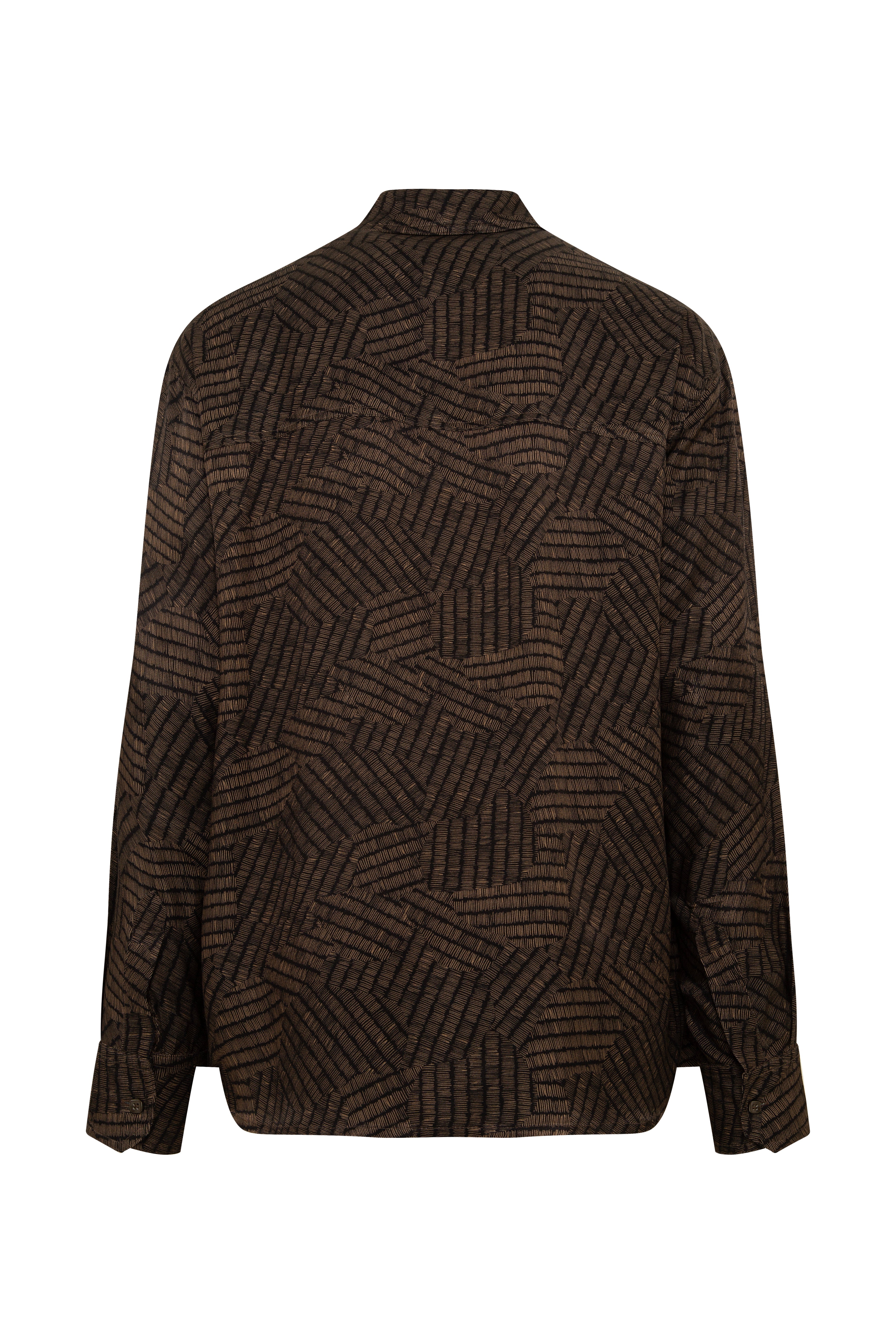 THOMAS - Long sleeve printed shirt with patch pockets