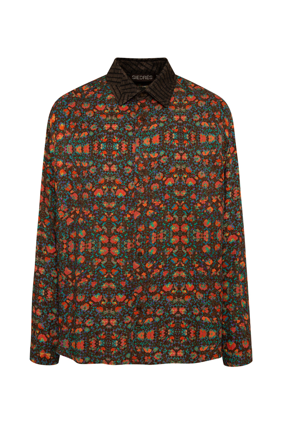 TROY - Regular-fit printed button-up shirt with contrast collar