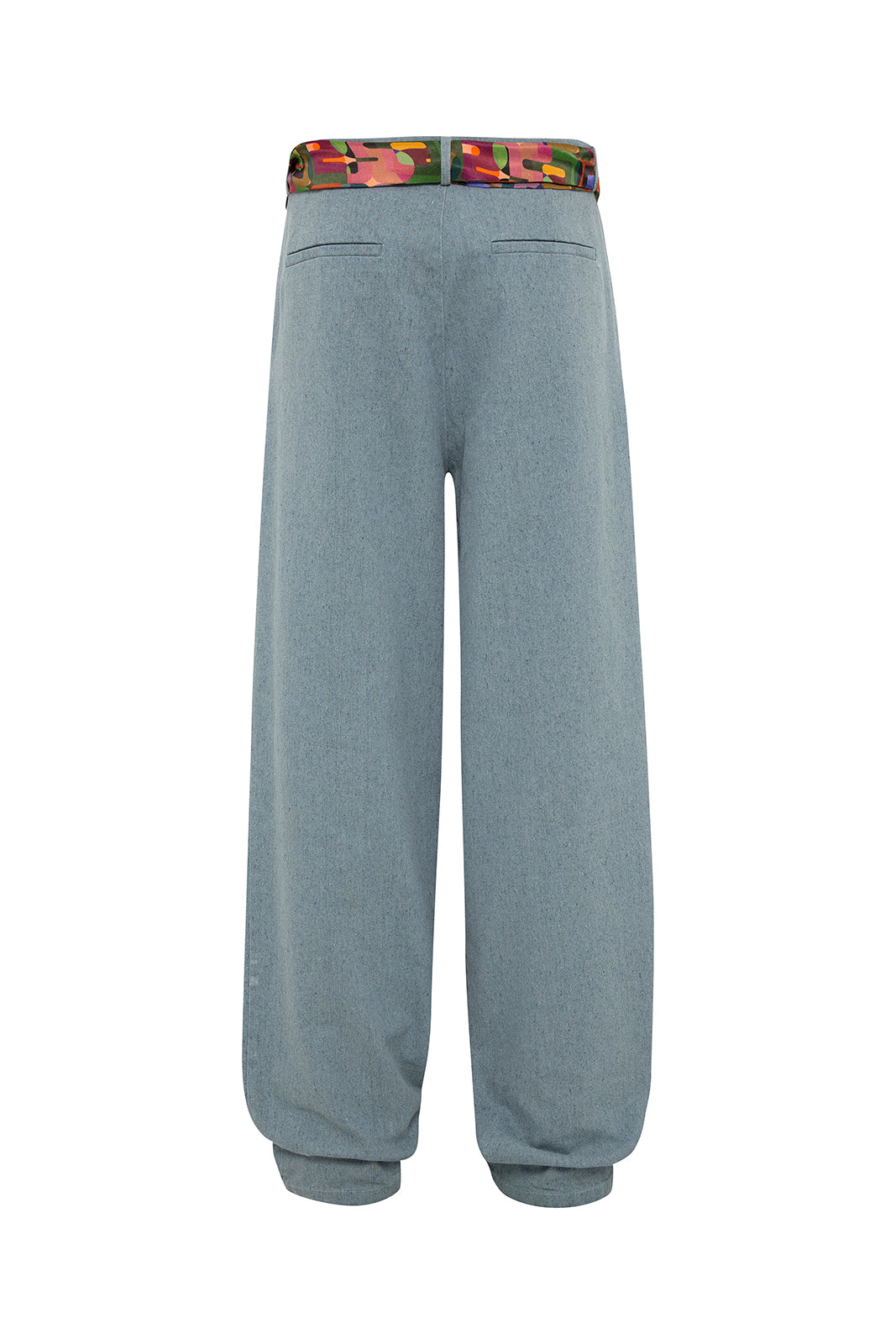 TYRON - Full length jeans with satin printed belt