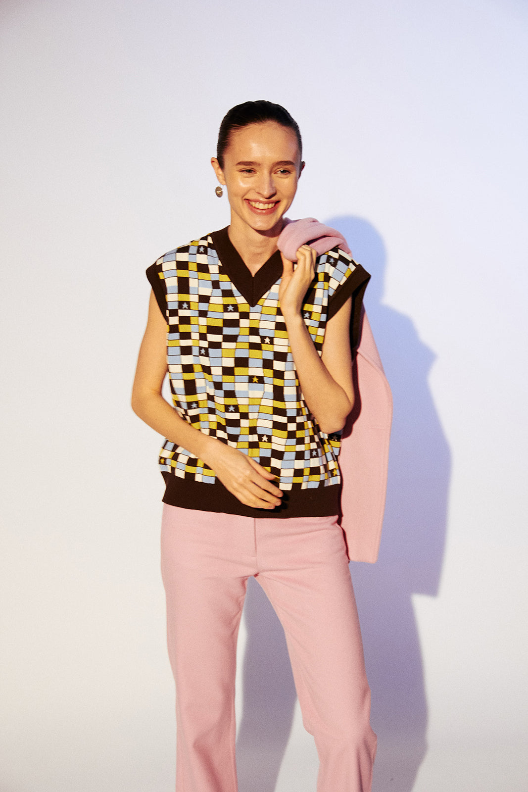 BAGO - Checkered knit vest