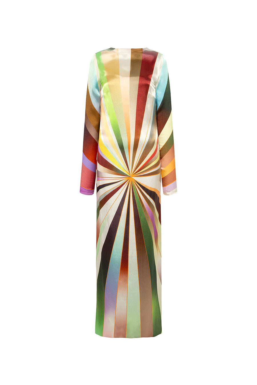 DESTY - Sun-ray printed cowl back dress
