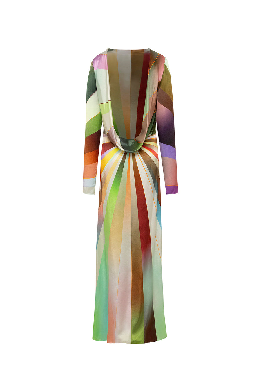 DESTY - Sun-ray printed cowl back dress