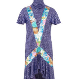 SABRINA - Turtle neck sequin mini-dress